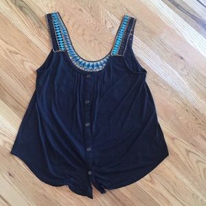 Button front tank top